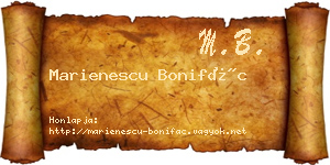 Marienescu Bonifác névjegykártya